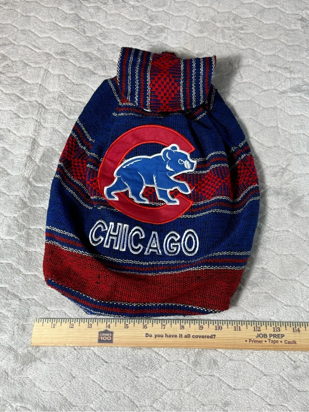 Handmade Chicago Cubs Woven Drawstring Backpack Cinch Bag NWOT